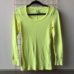 VS PINK | Neon Waffle-Knit Long-Sleeved Shirt
